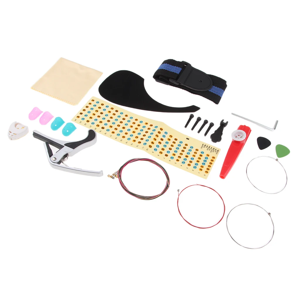 Guitar Accessories Full Set Kit with Pickguard Bag Strap Capo Picks Wrench Finger Cover Parts for Guitar Beginners
Guitar Accessories Full Set Kit with Pickguard Bag Strap Capo Picks Wrench Finger Cover Parts for Guitar Beginners