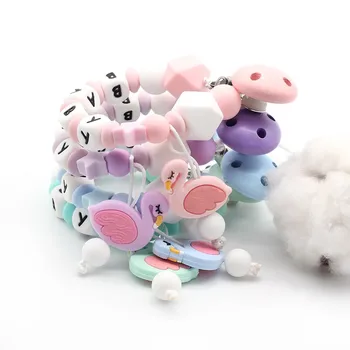 Silicone pacifier holder Personalised Name Silicone Bead Dummy Clip Cute Pacifier Clips Soother Chains For Baby Chew Toys
Silicone pacifier holder Personalised Name Silicone Bead Dummy Clip Cute Pacifier Clips Soother Chains For Baby Chew Toys
