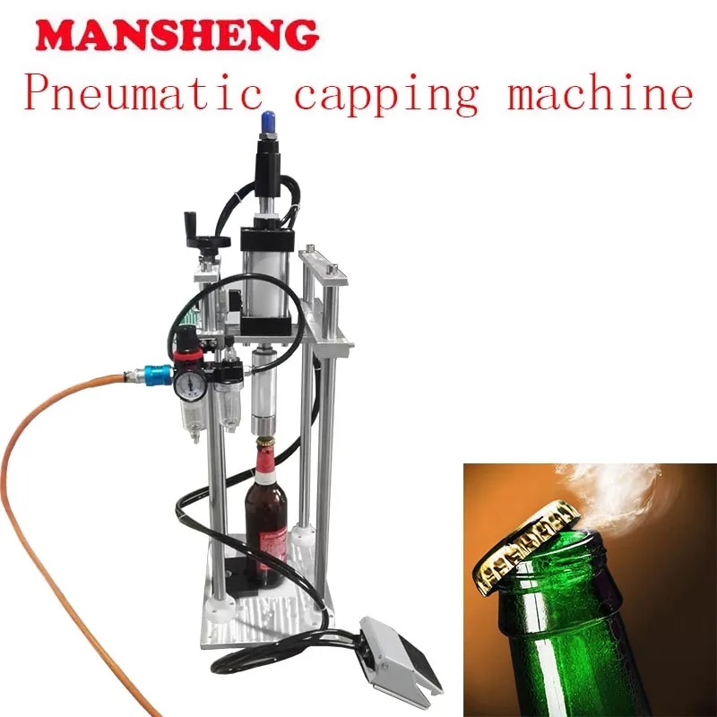 Semi-automatic Pneumatic Beer Bottle Sealer Machinery sesame oil Glass Botte Lid Locking Machine
Semi-automatic Pneumatic Beer Bottle Sealer Machinery sesame oil Glass Botte Lid Locking Machine