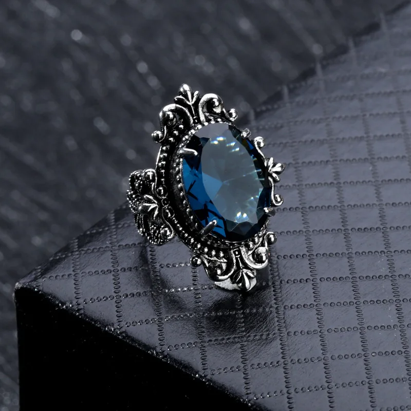 Blue Oval Stone Vintage Ring for Women Silver Color Flower Carved Ethnic Lady Ring Retro Jewelry Engagement Party Luxury ADR005
Blue Oval Stone Vintage Ring for Women Silver Color Flower Carved Ethnic Lady Ring Retro Jewelry Engagement Party Luxury ADR005