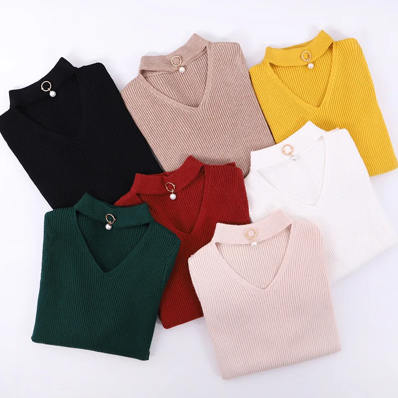 NEW Sexy Hollow Out V-neck Sweater Women Autumn Winter Sweater Pullovers Slim Halter Long Sleeve Girl Top High Quality Sweater
NEW Sexy Hollow Out V-neck Sweater Women Autumn Winter Sweater Pullovers Slim Halter Long Sleeve Girl Top High Quality Sweater