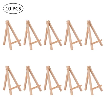 

10Pcs Mini Wood Easels Artist Painting Triangle Table Stand Menu Card Display Holder Decoration For Phone Weddings Parties