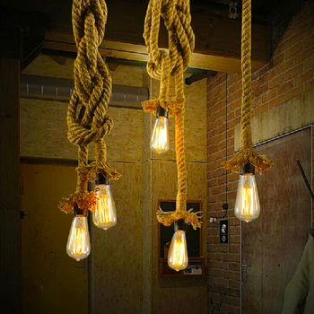 E27 Single Head Vintage Hemp Rope Hanging Ceiling Light Lamp Industrial Retro Dining Hall Restaurant Bar Country Style
E27 Single Head Vintage Hemp Rope Hanging Ceiling Light Lamp Industrial Retro Dining Hall Restaurant Bar Country Style