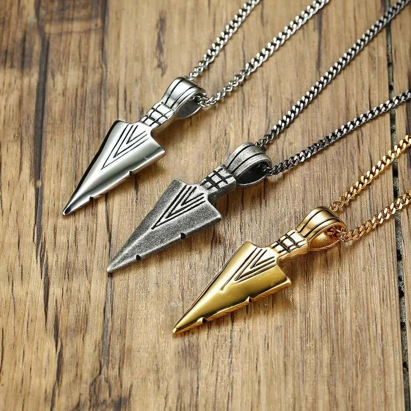 Vnox Men's Vintage Spearhead Pendant Necklace Punk Stainless Steel Determination of Spirit Tribal Adventures Male Jewelry
Vnox Men's Vintage Spearhead Pendant Necklace Punk Stainless Steel Determination of Spirit Tribal Adventures Male Jewelry