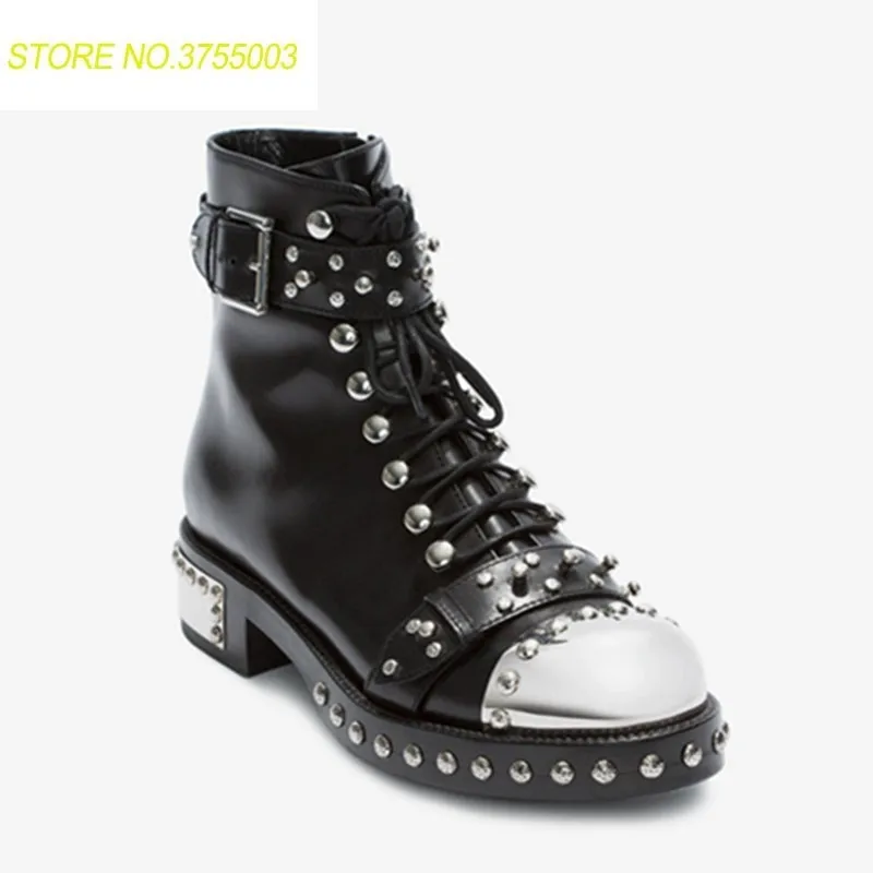 Punk Style Runway Ankle Boots Women Metal Round Toe Rivet Buckle Motorcycle Boots New Fashion Woman tenis feminino
Punk Style Runway Ankle Boots Women Metal Round Toe Rivet Buckle Motorcycle Boots New Fashion Woman tenis feminino
