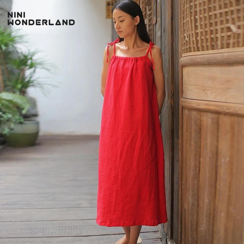 NINI WONDERLAND Summer Slip Dress 2019 Women Sleeveless Cotton Spaghetti Strap Dress Mori Girl Style Casual Dresses Solid Color
NINI WONDERLAND Summer Slip Dress 2019 Women Sleeveless Cotton Spaghetti Strap Dress Mori Girl Style Casual Dresses Solid Color