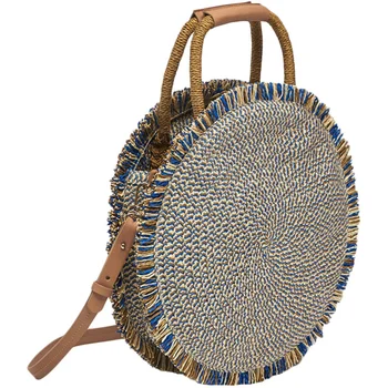 Fashion New Tassel Handbag Straw Bag Women Beach Woven Bag Round Tote Fringed Beach Woven shoulder Travel Bag
Fashion New Tassel Handbag Straw Bag Women Beach Woven Bag Round Tote Fringed Beach Woven shoulder Travel Bag