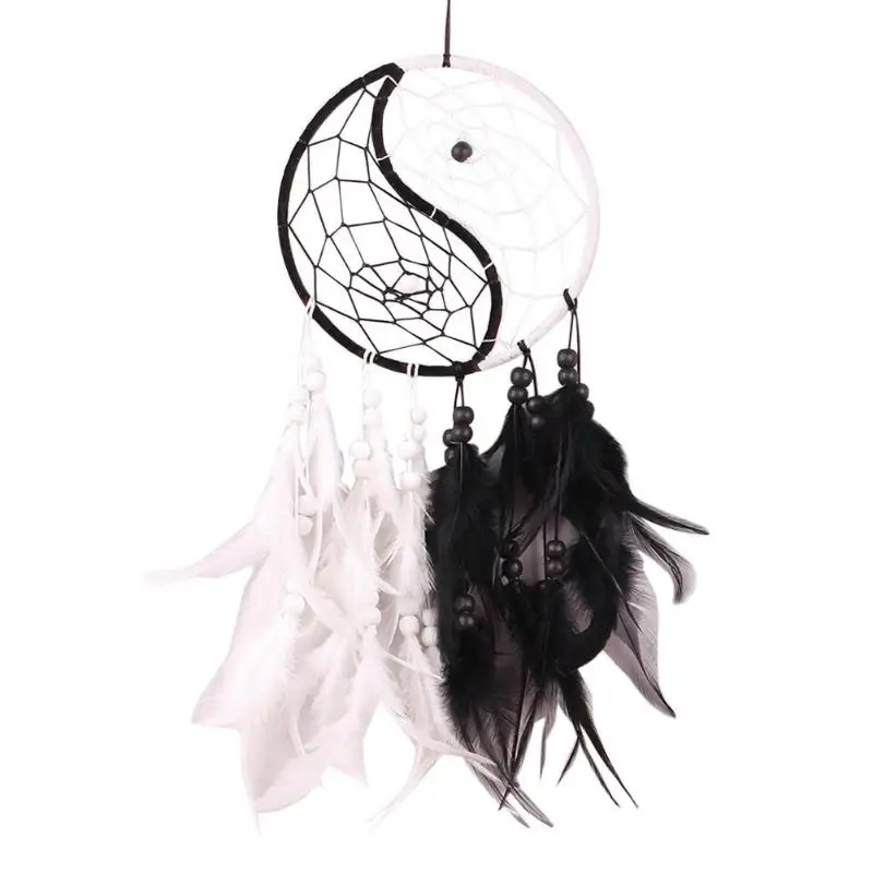 

15cm Diameter Dream Catcher Handmade Traditional Dream Catcher Yin Yang 50" Long Home Decoration Car Decoration Hanging Wall