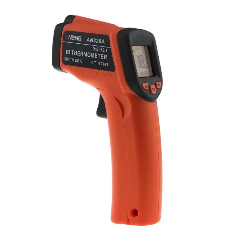 AN320A Laser LCD Digital Thermometer Non-Contact IR Infrared Thermometer Temperature Meter Gun Point industrialMeasuring Tools
AN320A Laser LCD Digital Thermometer Non-Contact IR Infrared Thermometer Temperature Meter Gun Point industrialMeasuring Tools