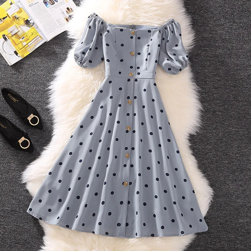 2019 Women Elegant Blue Dot Print Square Collar A-line Slim Mid-Calf Long Prom Party Dress Club
2019 Women Elegant Blue Dot Print Square Collar A-line Slim Mid-Calf Long Prom Party Dress Club