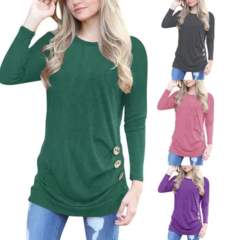 Cross-Border Autumn New European And American Women's Amazon Hugely Women with Long Raglan Sleeves And Button-Accent T-shirt A
Cross-Border Autumn New European And American Women's Amazon Hugely Women with Long Raglan Sleeves And Button-Accent T-shirt A