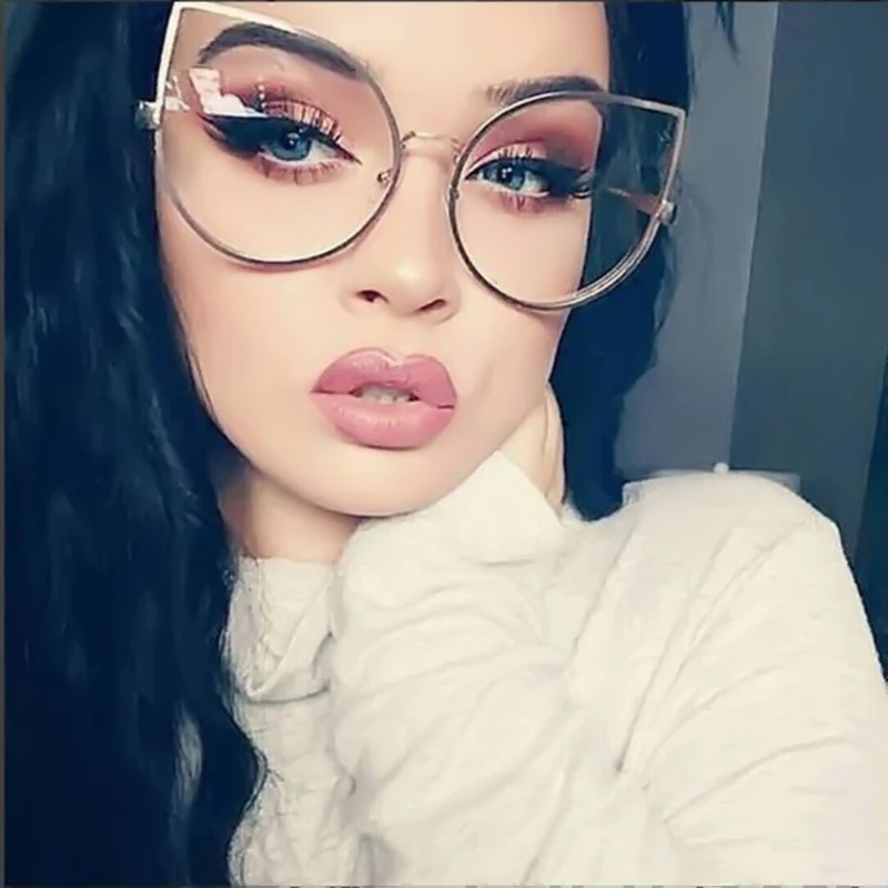 Women Cat Eye Clear Lens Glasses Luxury Silver Metal Eyeglasses Frame Girls Eyewear Vintage Pilot Plain Mirror Sunglasses
Women Cat Eye Clear Lens Glasses Luxury Silver Metal Eyeglasses Frame Girls Eyewear Vintage Pilot Plain Mirror Sunglasses