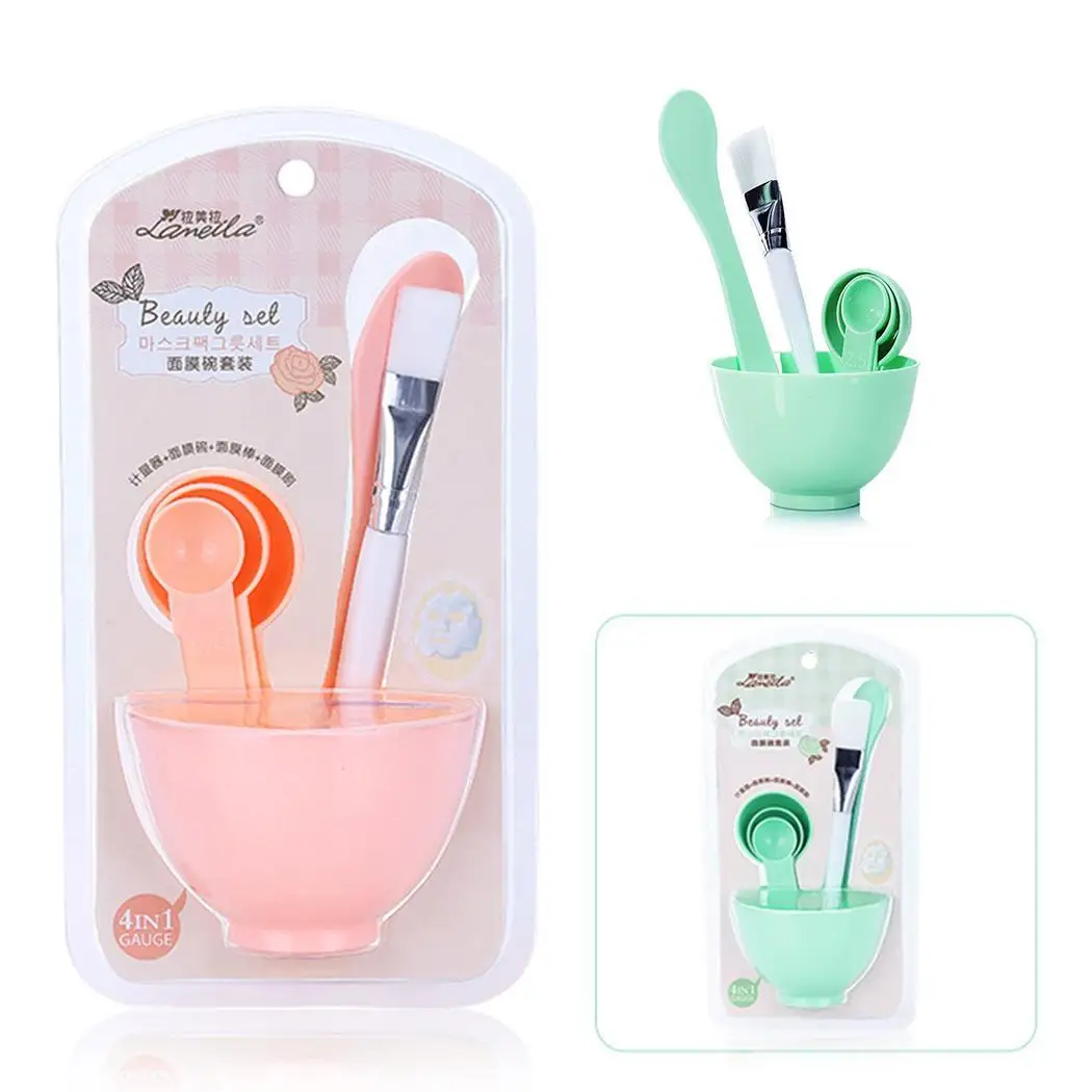 Facial Mask Tool Kit Bowl Brush Mixed 6pcs/Set Spatula Home Salon Measuring Spoon Cosmetic | Красота и здоровье