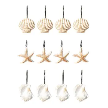 Anti Rust Shower Curtain Hooks Rings 12PCS Seashell Glide Shower Curtain Hooks for Bathroom
Anti Rust Shower Curtain Hooks Rings 12PCS Seashell Glide Shower Curtain Hooks for Bathroom