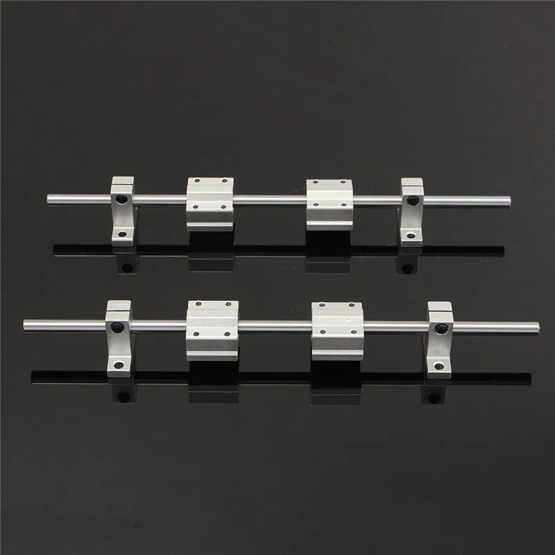 2x300mm Chrome Plated Shaft + 4 X LM8UU Linear Bearing Aluminum Block + 4 X Aluminum End Supporters for 3D printer CNC Reprap
2x300mm Chrome Plated Shaft + 4 X LM8UU Linear Bearing Aluminum Block + 4 X Aluminum End Supporters for 3D printer CNC Reprap