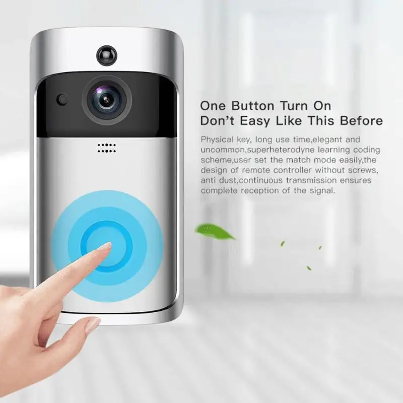 1. Smart WiFi DoorBell HD 720P Visual Intercom Recording Video Remote Home Monitoring Night Vision Video Door Phone White
1. Smart WiFi DoorBell HD 720P Visual Intercom Recording Video Remote Home Monitoring Night Vision Video Door Phone White