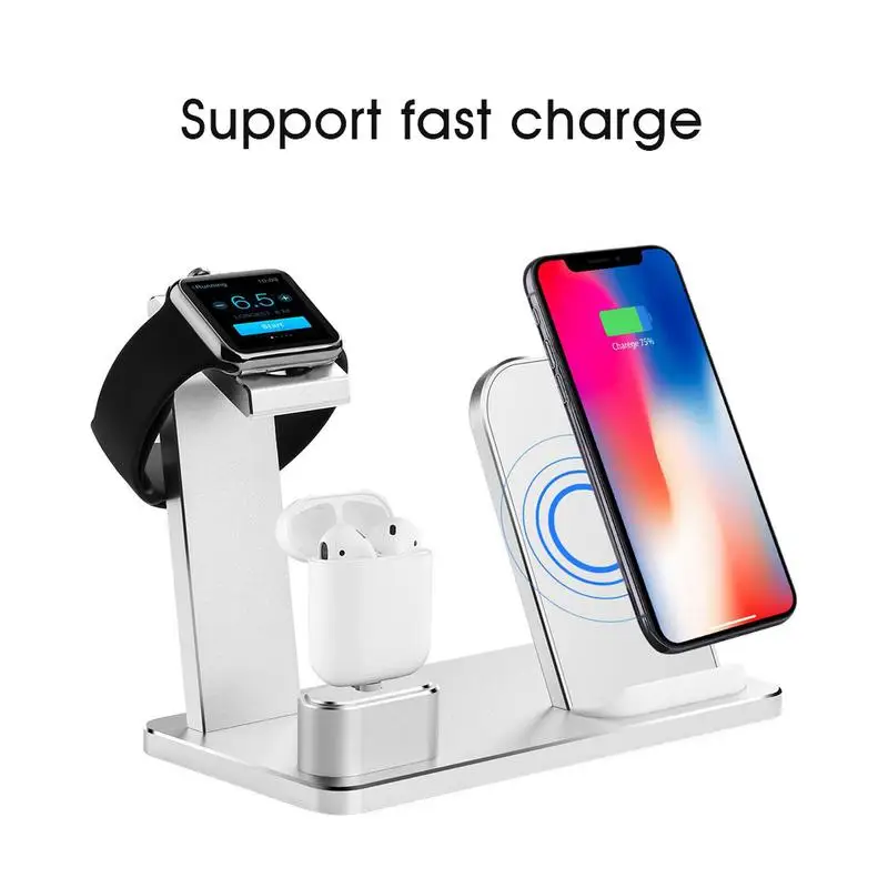3-in-1 Aluminum Alloy Charging Stand for iPhone Apple Mobile Phone iWatch Watch AirPods Wireless Charger Support Fast Charging
3-in-1 Aluminum Alloy Charging Stand for iPhone Apple Mobile Phone iWatch Watch AirPods Wireless Charger Support Fast Charging