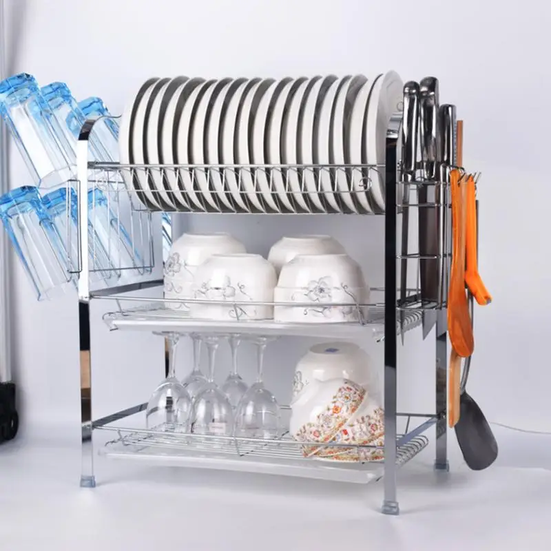 Drying 3-Layer Kitchen Storage Rack Drain Storage Rack Multi-Function Chrome Plate With Drainage Board Cutlery Cup Dish Racks
Drying 3-Layer Kitchen Storage Rack Drain Storage Rack Multi-Function Chrome Plate With Drainage Board Cutlery Cup Dish Racks