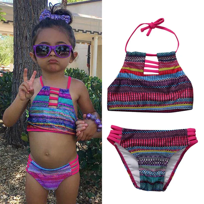 Hot Kid Baby Girls Striped Bikini Set Tankini Swimwear Swimsuit Vintage Halter Crop Top Panties 2PCS Beachwear Bathing Suit 0-5T
Hot Kid Baby Girls Striped Bikini Set Tankini Swimwear Swimsuit Vintage Halter Crop Top Panties 2PCS Beachwear Bathing Suit 0-5T
