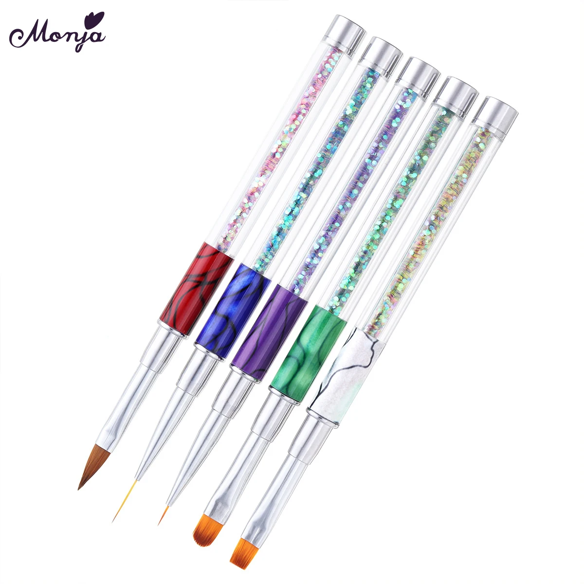 Monja 5 Style Nail Art Acrylic UV Gel Extension Builder Liquid Powder Carving Brushes French Stripes Painting Drawing Line Pen
Monja 5 Style Nail Art Acrylic UV Gel Extension Builder Liquid Powder Carving Brushes French Stripes Painting Drawing Line Pen