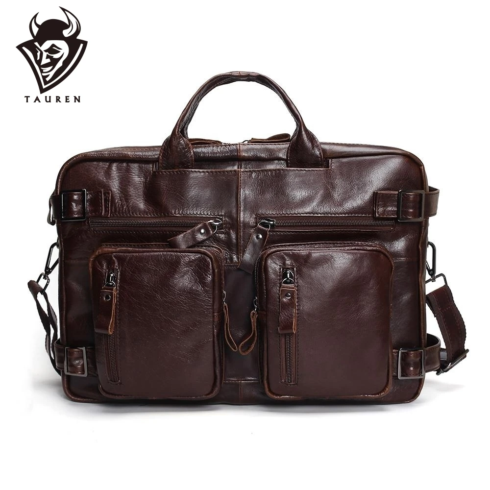 

Tauren Genuine Leather Men Shoulder Bag Handbag Vintage Cowhide Crossbody Bag Tote Business Casual Men Messenger Bag