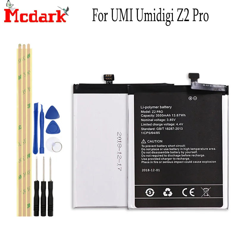 Аккумулятор Mcdark для UMI Umidigi Z2 Pro аккумулятор большой емкости 3550 мАч резервная
