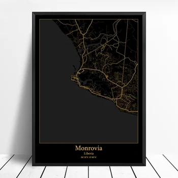 Monrovia Liberia city map Black and Gold City Map Modern City Canvas Art Print Wall Pictures for Living Room No Frame
Monrovia Liberia city map Black and Gold City Map Modern City Canvas Art Print Wall Pictures for Living Room No Frame