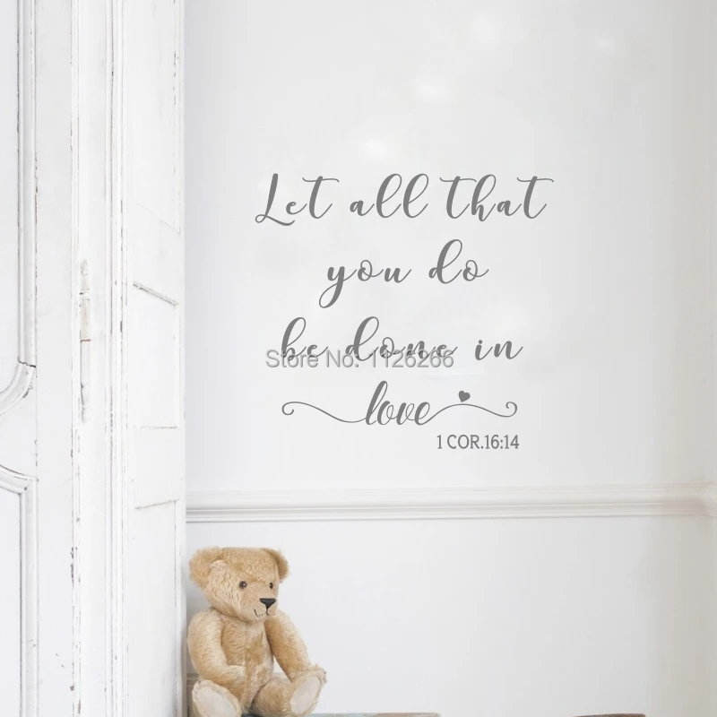 Let all that you do be done in Love Bible Verse Vinyl Wall Stickers for Kids Room Decor
Let all that you do be done in Love Bible Verse Vinyl Wall Stickers for Kids Room Decor