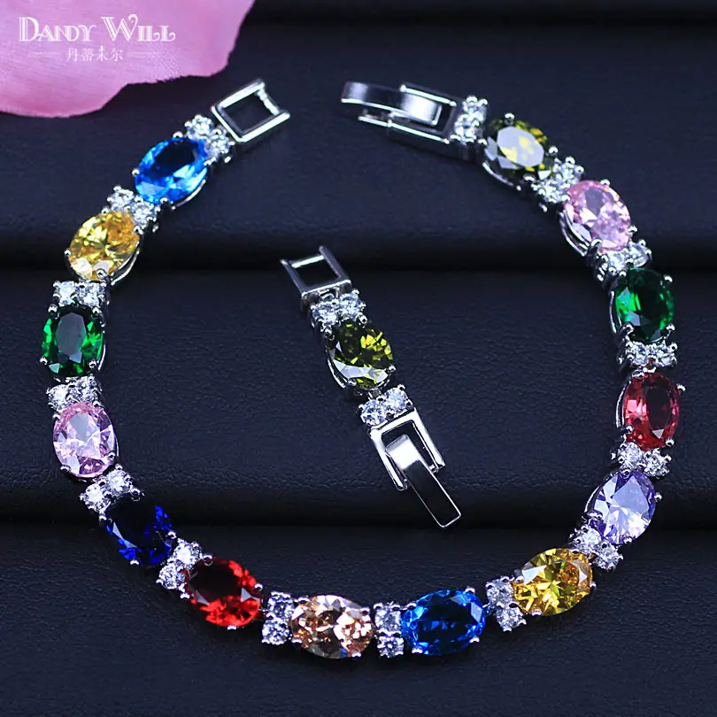 Pretty Bracelet Muliticolor CZ Crystal Tennis Bracelet Jewelry Women Fashion Sweet Girls Bracelets Bangles Best Gift
Pretty Bracelet Muliticolor CZ Crystal Tennis Bracelet Jewelry Women Fashion Sweet Girls Bracelets Bangles Best Gift