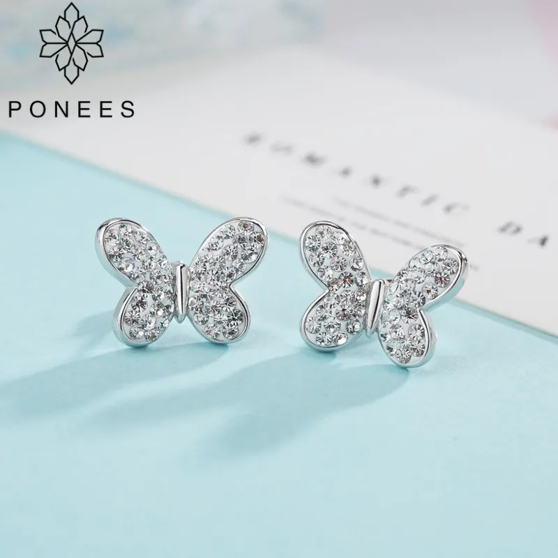 PONEES New European And American Fashion Personality White Butterfly Ear Rhodium Color For Women Girls Gift
PONEES New European And American Fashion Personality White Butterfly Ear Rhodium Color For Women Girls Gift