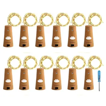 Cork Lights for Wine Bottle, Wine Bottle Lights 12 Pack 6.5ft 20 LED Wine Cork String Lights for Glass Mason Jar Fairy Li
Cork Lights for Wine Bottle, Wine Bottle Lights 12 Pack 6.5ft 20 LED Wine Cork String Lights for Glass Mason Jar Fairy Li