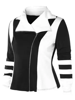 Wipalo Plus Size Zip Fly Color Block Jacket Two Tone Contrast Women Winter Autumn Slim Lapel Long Sleeve Outerwear Jackets Coat
Wipalo Plus Size Zip Fly Color Block Jacket Two Tone Contrast Women Winter Autumn Slim Lapel Long Sleeve Outerwear Jackets Coat