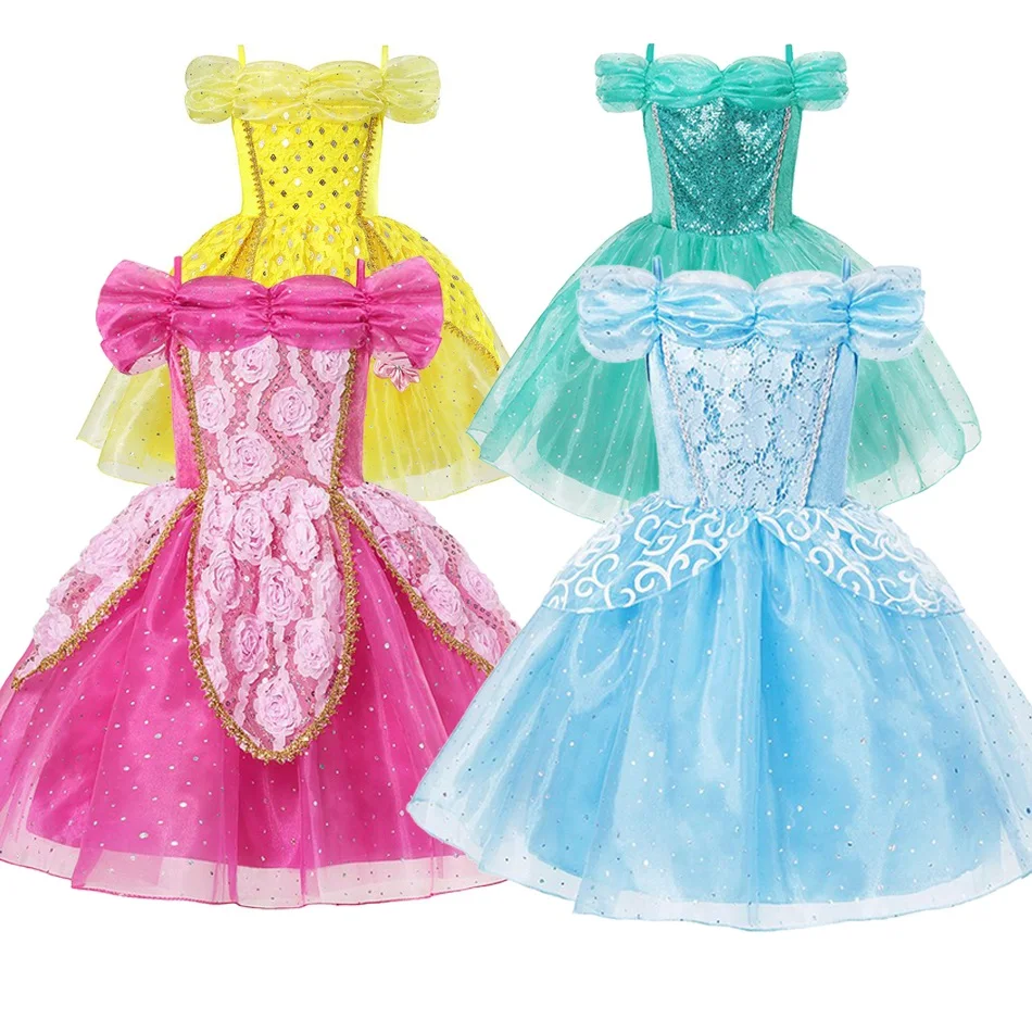 Summer Princess Dress Girl Sleeping Beauty Belle Cinderella Jasmine Fancy Costume Children Aurora Birthday Party Clothes Outfit
Summer Princess Dress Girl Sleeping Beauty Belle Cinderella Jasmine Fancy Costume Children Aurora Birthday Party Clothes Outfit