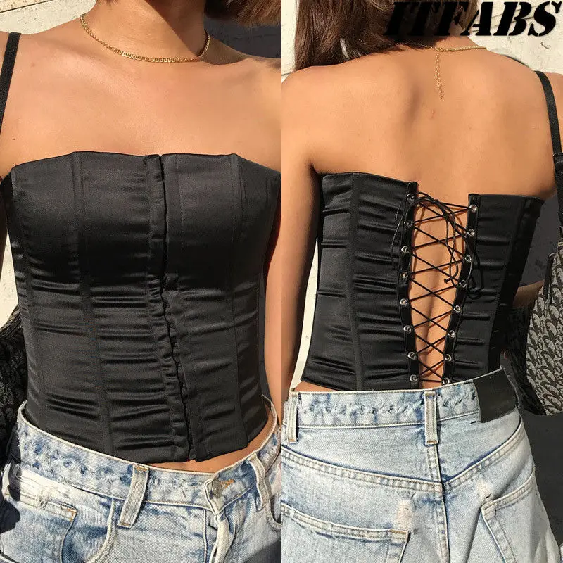 Women Ladies Off Shoulder Bandage Strapless Sleeveless Tube Bandeau Party Tops Solid Black Sexy Clothes
Women Ladies Off Shoulder Bandage Strapless Sleeveless Tube Bandeau Party Tops Solid Black Sexy Clothes