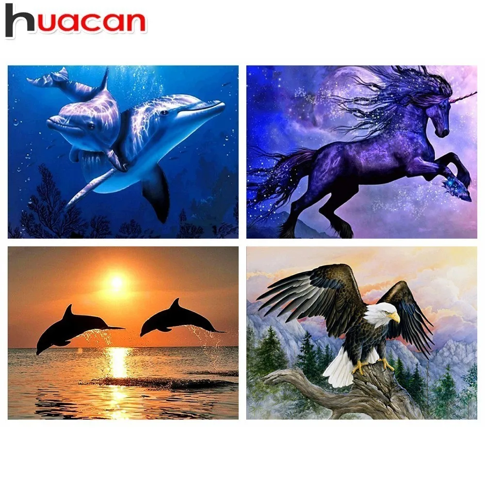 HUACAN Full Drill Square 5D DIY Diamond Painting Dolphin Diamond Embroidery Horse Bird Phoenix Mosaic Picture Of Rhinestone
HUACAN Full Drill Square 5D DIY Diamond Painting Dolphin Diamond Embroidery Horse Bird Phoenix Mosaic Picture Of Rhinestone