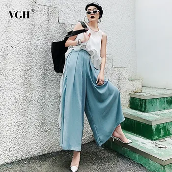 VGH Spring Women Pants High Waist Trousers For Women Ruched Long Wide Leg Pants Basic Loose Casual Summer Female Clothing 2020
VGH Spring Women Pants High Waist Trousers For Women Ruched Long Wide Leg Pants Basic Loose Casual Summer Female Clothing 2020