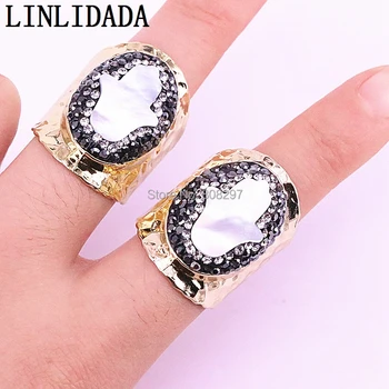 5Pcs Fashion Design Natural Shell Palm Ring,Gold color Metal Crystal Rhinestone Paved Charm Ring for Women
5Pcs Fashion Design Natural Shell Palm Ring,Gold color Metal Crystal Rhinestone Paved Charm Ring for Women
