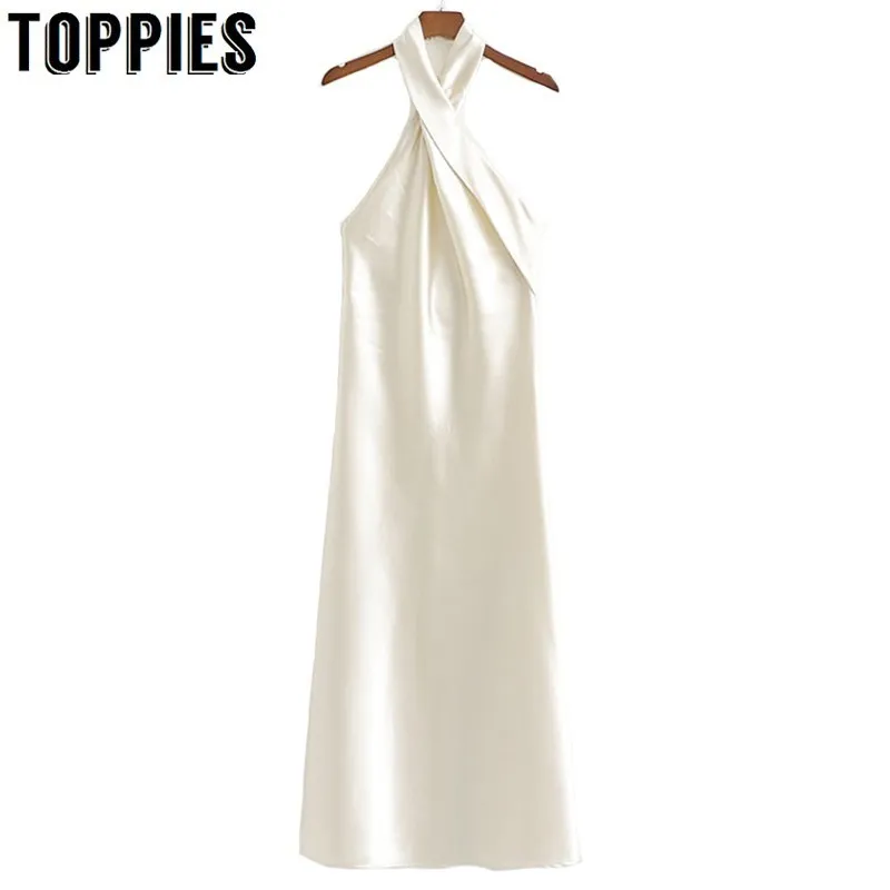 2019 Summer Sexy Silk Halter Dress Lady Elegant Party Dress Backless Sleeveless Nightclub Wear robe longue femme
2019 Summer Sexy Silk Halter Dress Lady Elegant Party Dress Backless Sleeveless Nightclub Wear robe longue femme