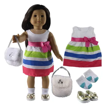 Hot 4in1 Set Doll Clothes Dress+Golden Shoes+Socks+White Bag for 18'' American Doll Handmade Clothes Outfit
Hot 4in1 Set Doll Clothes Dress+Golden Shoes+Socks+White Bag for 18'' American Doll Handmade Clothes Outfit