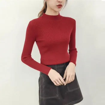 Sweater Pullover For Women Knitted Long Sleeve Turtleneck Bottoming White Basic Pullovers Slim Autumn Winter Knitwear MA0012
Sweater Pullover For Women Knitted Long Sleeve Turtleneck Bottoming White Basic Pullovers Slim Autumn Winter Knitwear MA0012
