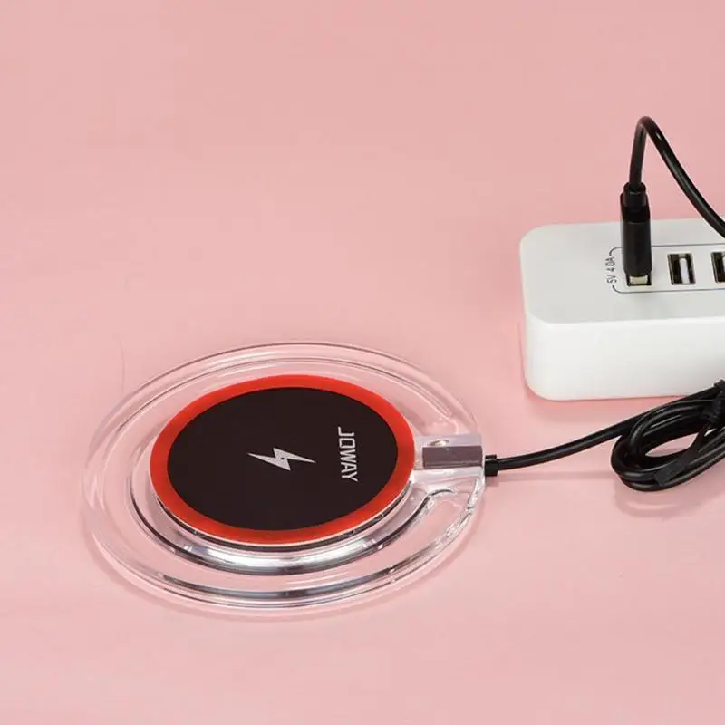 JOWAY WXC03 5W Qi Wireless Charger Transparent 5V 1A Fast Charging Pad Small Circular Wireless Charger for IPhone for Samsung
JOWAY WXC03 5W Qi Wireless Charger Transparent 5V 1A Fast Charging Pad Small Circular Wireless Charger for IPhone for Samsung