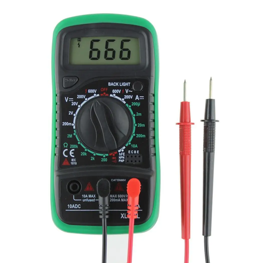 Digital Multimeter Ammeter Voltmeter ohm Resistant Transistor DC AC Tester laboratory Portable Handheld Home LCD Backlight
Digital Multimeter Ammeter Voltmeter ohm Resistant Transistor DC AC Tester laboratory Portable Handheld Home LCD Backlight