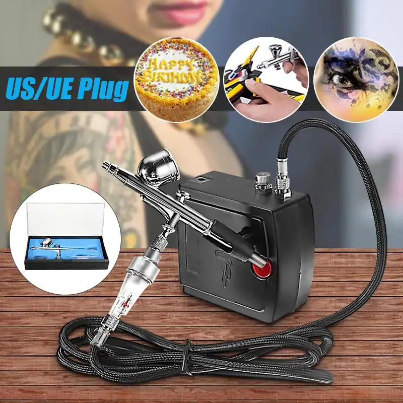 Dual Action Airbrush Spray G un Air Compressor Kit Art Painting Tattoo Manicure Craft Cake Spray Model Air Brush Nail Tool Set
Dual Action Airbrush Spray G un Air Compressor Kit Art Painting Tattoo Manicure Craft Cake Spray Model Air Brush Nail Tool Set