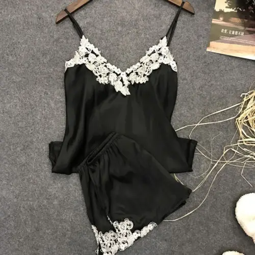 New Women's Satin Silk Sleepwear Pajamas Sets Ladies Summer Lace Floral Nightdress Lingerie Baby Doll Night Underwear Sets
New Women's Satin Silk Sleepwear Pajamas Sets Ladies Summer Lace Floral Nightdress Lingerie Baby Doll Night Underwear Sets