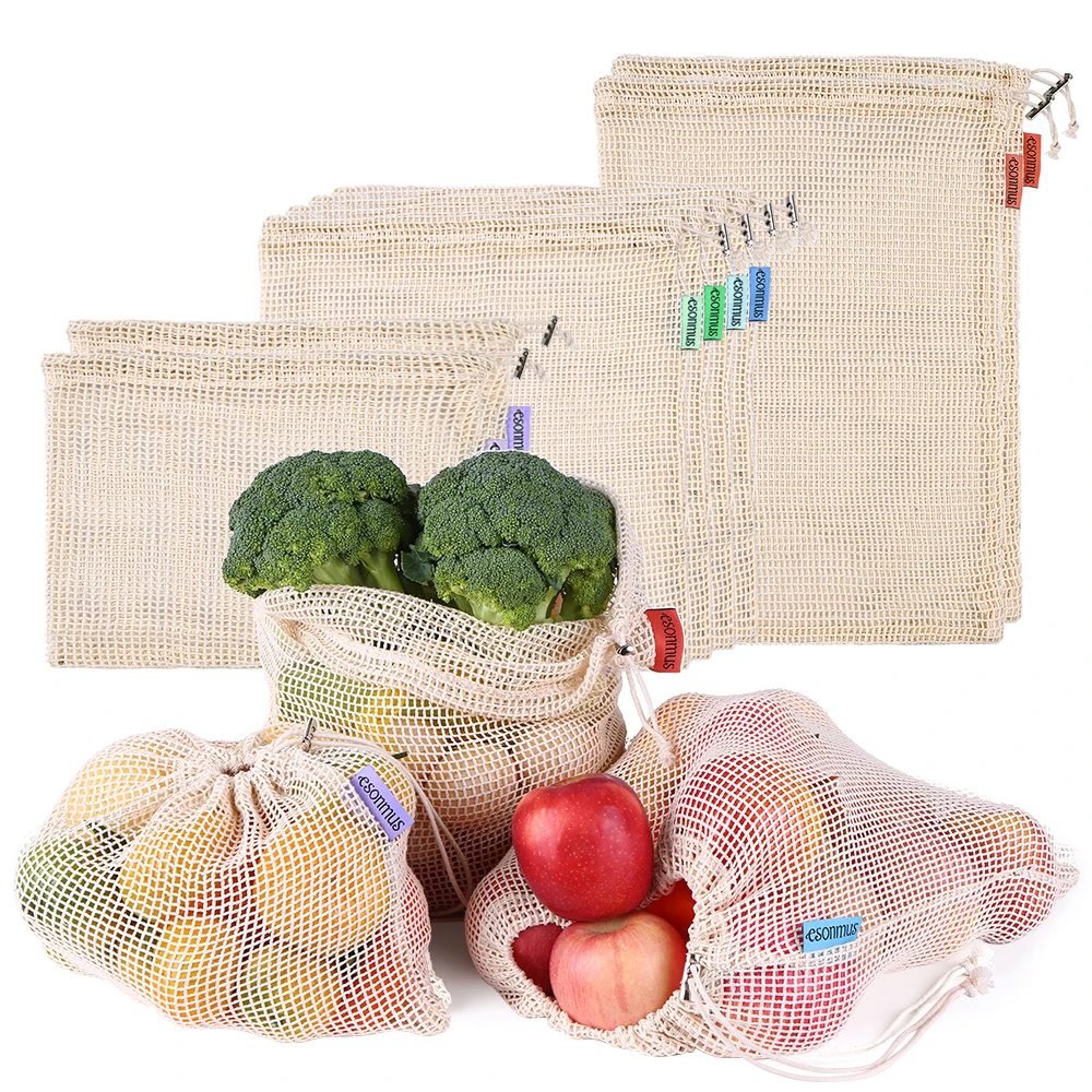 8pcs/set Vegetable Bags Ecology Reusable Produce Bags Cotton Mesh Bags With Drawstring Home Kitchen Fruit And Vegetable Storage
8pcs/set Vegetable Bags Ecology Reusable Produce Bags Cotton Mesh Bags With Drawstring Home Kitchen Fruit And Vegetable Storage