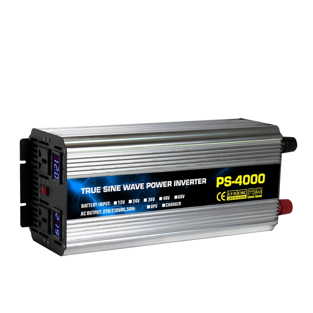 4000W Peaks Intelligent Solar Inverter DC to AC 24V/48V to 220V Pure Sine Wave Power Inverter For Home/Car/Industry
4000W Peaks Intelligent Solar Inverter DC to AC 24V/48V to 220V Pure Sine Wave Power Inverter For Home/Car/Industry
