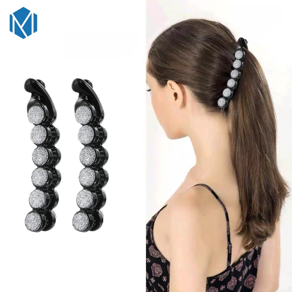 M MISM 10cm Women Pearls Hair Bun Tool Claw Accessories Rhinestone Hairpins Ponytail Holders Barrette Clips Hairgrip | Аксессуары для