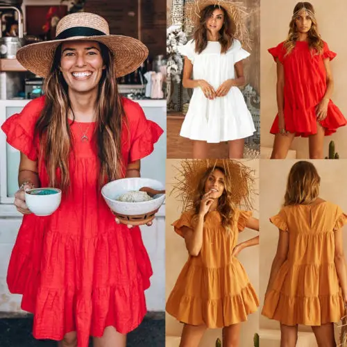 NEW Women Summer Casual Short Sleeve Evening Party Ball Gown Tutu Dress Multi Layer Beach Short Mini Dress
NEW Women Summer Casual Short Sleeve Evening Party Ball Gown Tutu Dress Multi Layer Beach Short Mini Dress