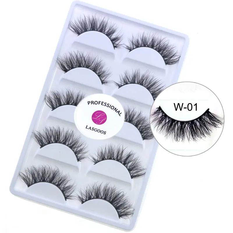 LASGOOS 5 Pairs Mink Lashes 3D Mink Eyelashes 100% Cruelty free Lashes Handmade Reusable Natural Eyelashes Popular Lashes W-01
LASGOOS 5 Pairs Mink Lashes 3D Mink Eyelashes 100% Cruelty free Lashes Handmade Reusable Natural Eyelashes Popular Lashes W-01