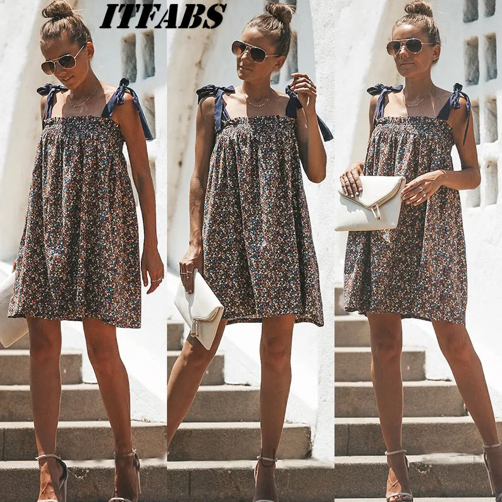 Dress 2019 New Women Boho Floral Beach Sundress sleeveless Casual Print Summer Evening Party Short Mini Dress
Dress 2019 New Women Boho Floral Beach Sundress sleeveless Casual Print Summer Evening Party Short Mini Dress